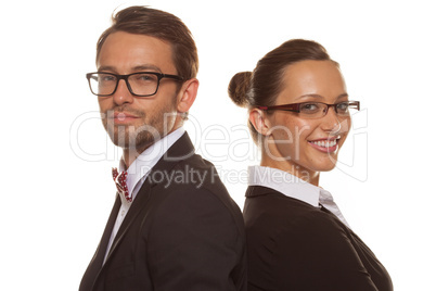 business couple wearing glasses