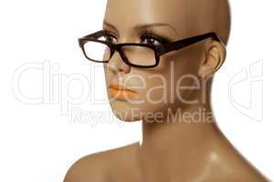 mannequin wearing spec glasses