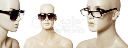 mannequins wearing fashion sunglasses