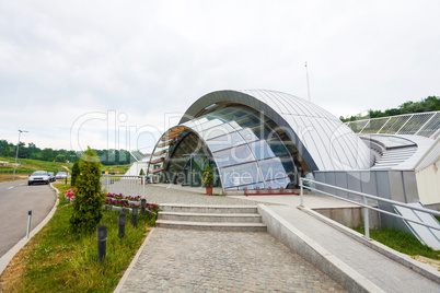 Entrance to underground chamber inside Turda Salt Mine