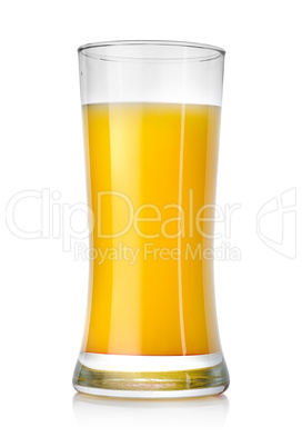 Juicy orange juice in a big glass