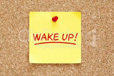 Wake Up Sticky Note