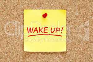 Wake Up Sticky Note