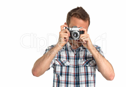 Junger Mann mit Kamera