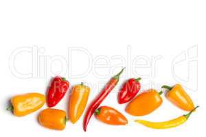 Chilischoten und Paprika