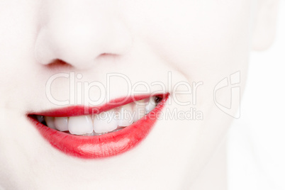 Mund mit Lippenstift