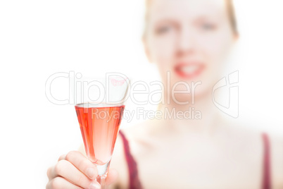 Blondine mit Sektglas