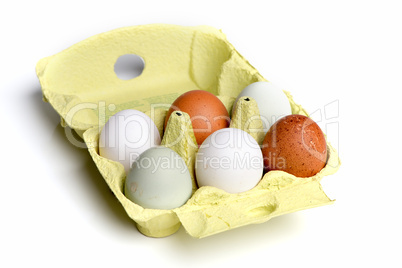 Eier in Eierpappe