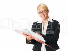 Businessfrau mit Unterlagen