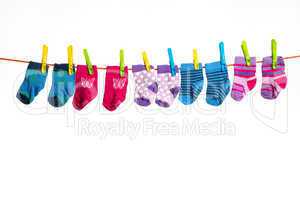 Socken auf Wäscheleine