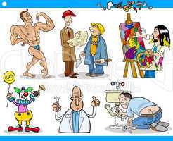 cartoon people occupations characters set