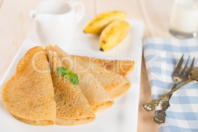 banana pancake or crepe
