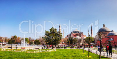 hagia sophia in istanbul, turkey in the morning