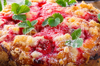 strawberry buttermilk cake with pistachios