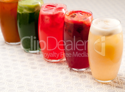 selection of fruits long drinks