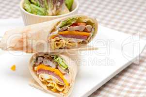 club sandwich pita bread roll