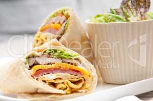 club sandwich pita bread roll