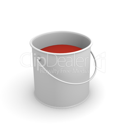 Color can with red glossy paint