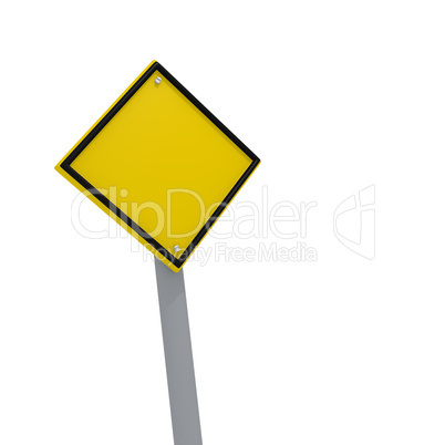 Blank yellow sign
