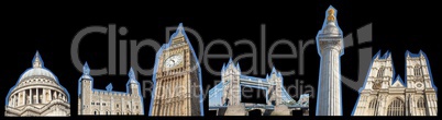 london landmarks collage