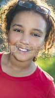 Happy Mixed Race African American Girl Child