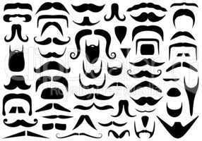 Set Of Different Mustaches