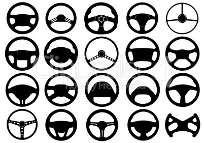 Set Of Different Steering Wheels