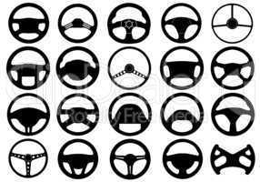 Set Of Different Steering Wheels