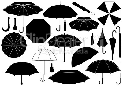 Set Of Different Umbrellas
