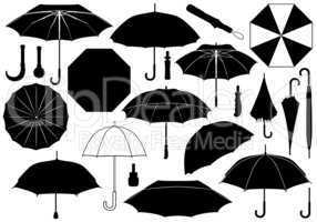 Set Of Different Umbrellas