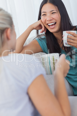 Friends drinking coffee and having a chat