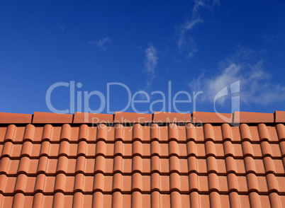 roof tiles against blue sky