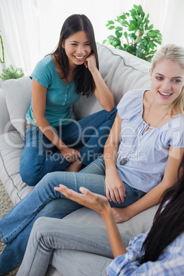 Friends having a chat and laughing