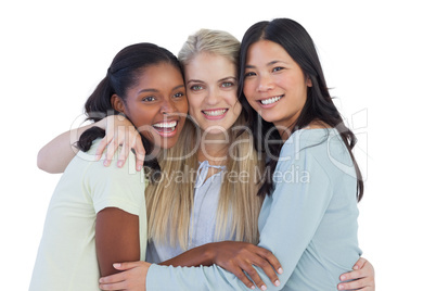 Happy friends embracing