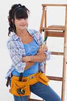 Young woman ready for home improvement