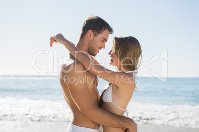 Sexy couple embracing