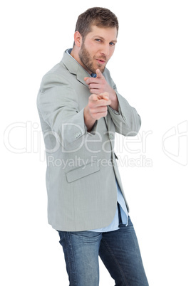 Trendy model posing wearing a blazer