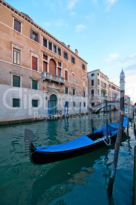 Venice Italy Gondolas on canal