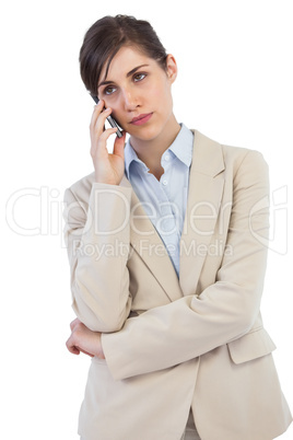Bored businesswoman on the phone