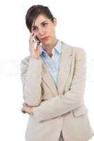 Bored businesswoman on the phone