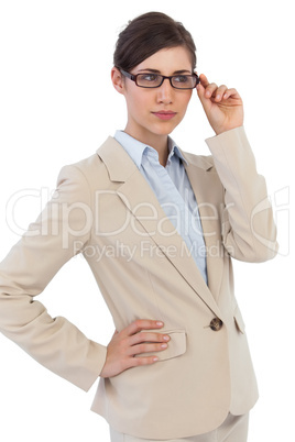 Young businesswoman with glasses