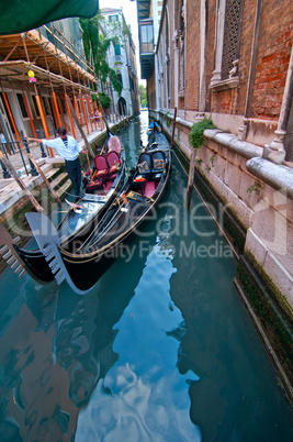 Venice Italy Gondolas on canal