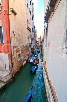 Venice Italy Gondolas on canal