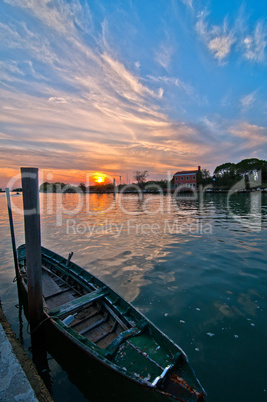 Italy Venice Burano island sunset