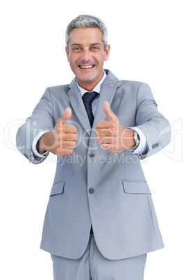 Positive handsome businessman