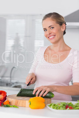 Woman cutting vegetables