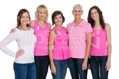 Women wearing pink for breast cancer awareness