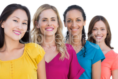 Cheerful models posing and looking at camera