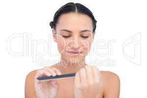 Natural young model using nail file