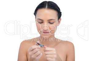 Relaxed natural model using nail clippers